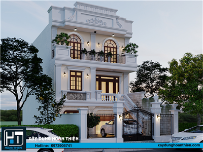 Mẫu biệt thự tân cổ điển 3 tầng, diện tích 9x20m